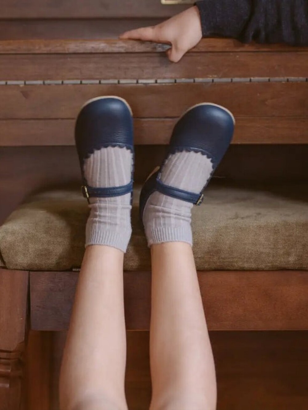 ZIMMERMAN Shoes Scalloped Mary Jane Navy Blue Girls 9E - Picture 9 of 16